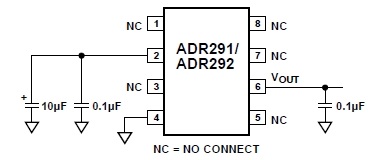 ADR292G, Микромощные, прецизионные источники опорного напряжения, низкий уровень шума